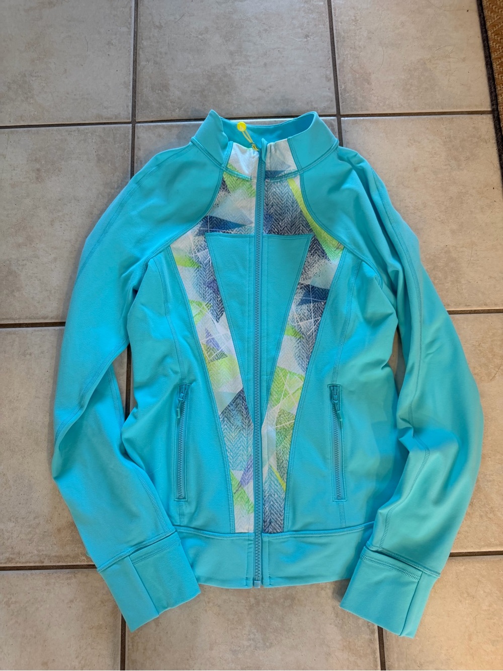 Girls ivivva by lululemon Aqua Zip-Front Athletic Jacket and leggings set 14